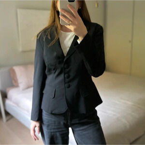 Iris Setlakwe Wool Black Blazer Size 8 Office Modern Classic Dark Academia